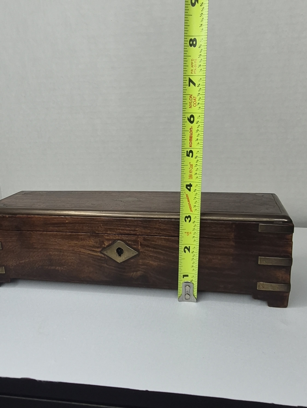 RARE Antique 19thC Rosewood Scribe Box w/ Hidden Drawer & Key - Picture 11 of 16